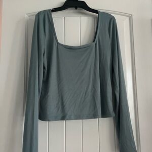 Blue/Teal Square Neck Long Sleeve